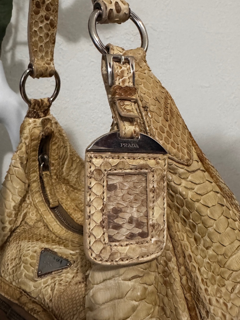 Prada Beige Cargo PythonShoulder Bag - Picture 7 of 16